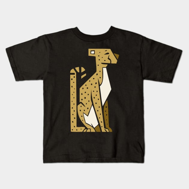 Simple Cheetah Kids T-Shirt by CliffeArts